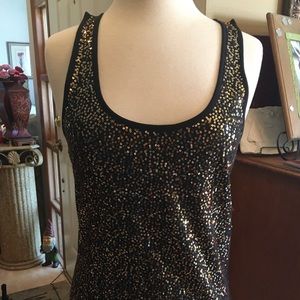 Black sequin tank DKNY
